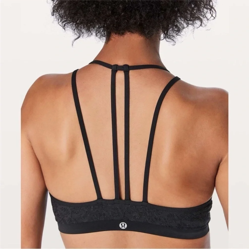 Lululemon embroidered get set bralette black size 10